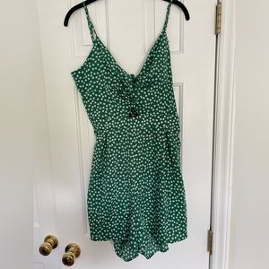 Green Daisy Romper with Cutouts